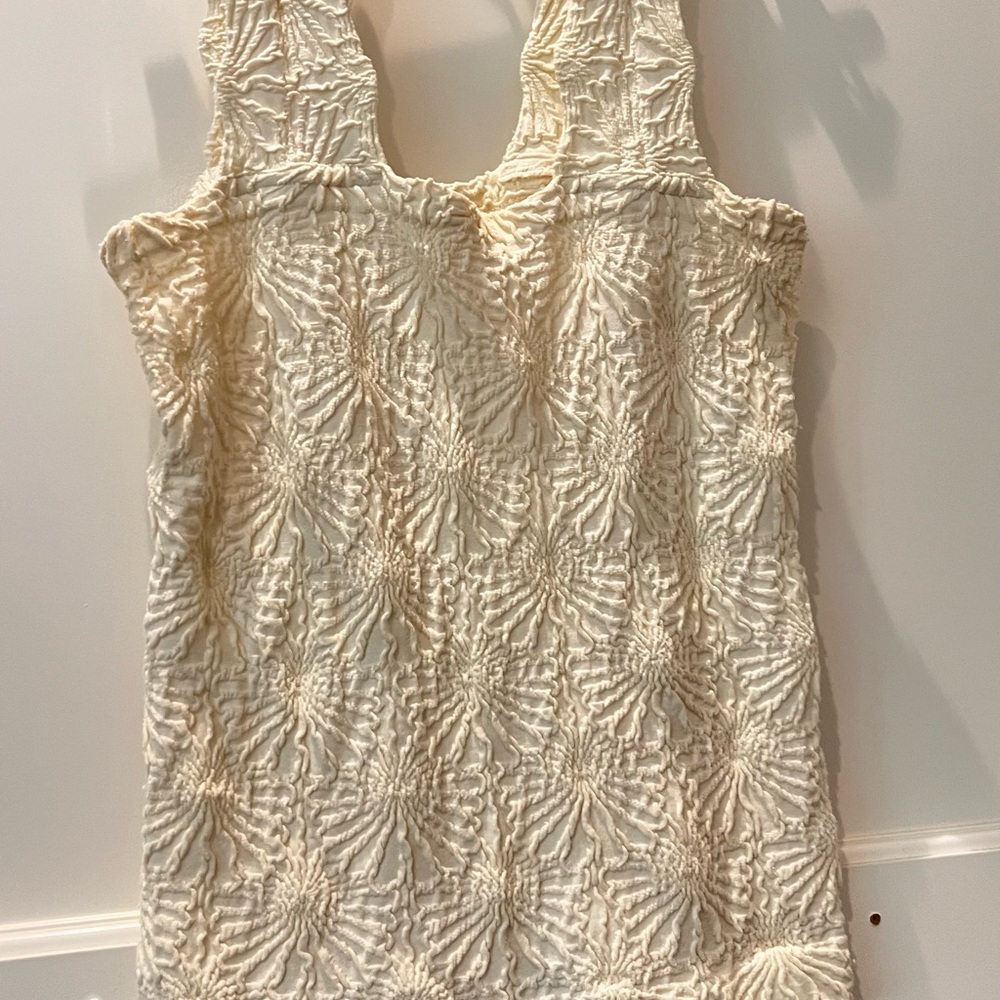 FP dupe Textured Cream Sleeveless Shift Dress